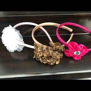 NWOT Set of 3 Handmade Satin lined headbands